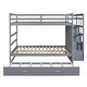 preview thumbnail 38 of 43, Full Over Full Bunk Bed with Twin Size Trundle and Staircase