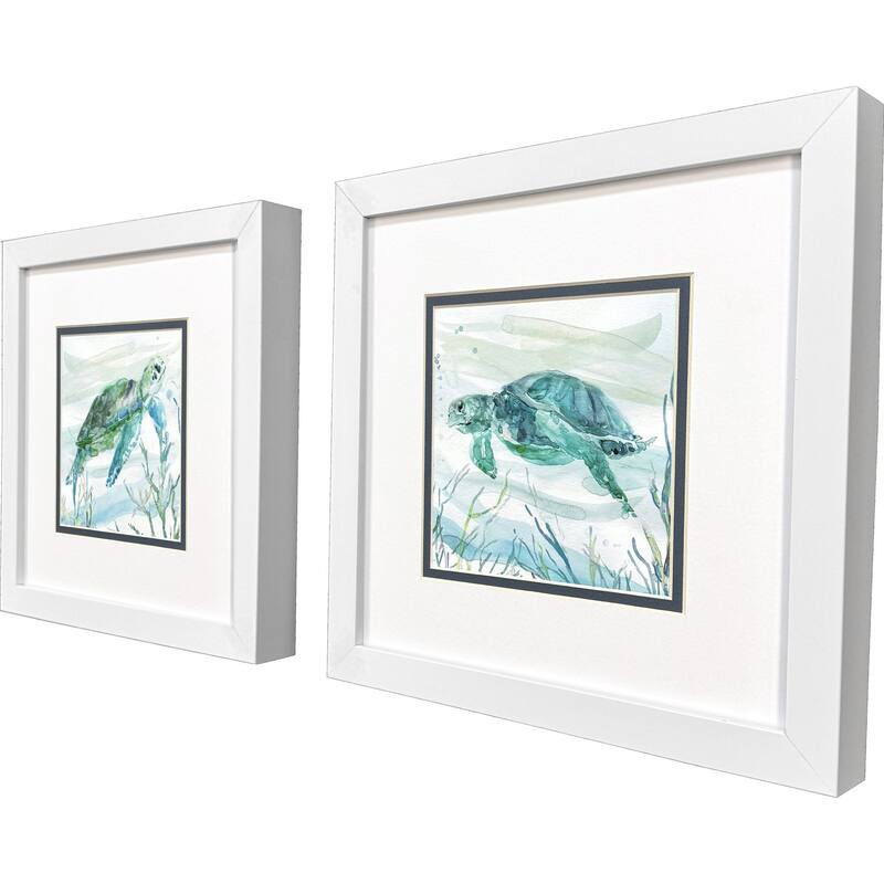 HomeRoots Set Of Two Tropical Current White Framed Wall Art