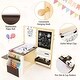 preview thumbnail 18 of 21, Costway Kids Art Center Wooden Table Bench Set Adjustable Double-Sided - See Details