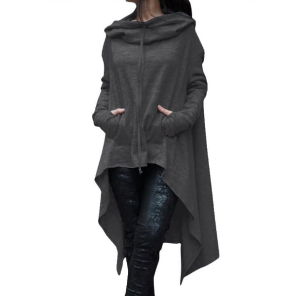 Long Cloak Cape Coat Pockets Outerwear Pullovers Hooded Tops Female Irregular. Opens flyout.