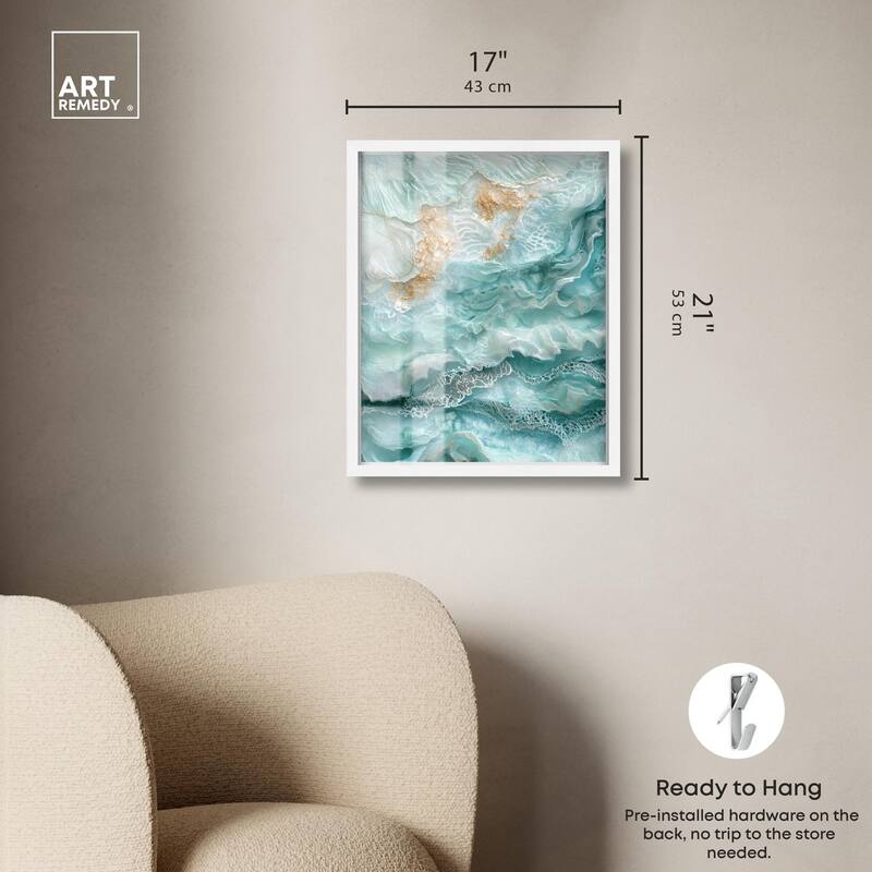 Teal Tiered Turbulence Shadowbox by Art Remedy