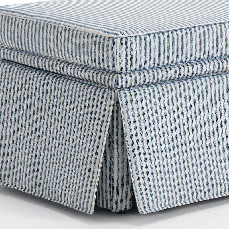 2 Set Rectangle Chenille Upholstered Storage Ottoman