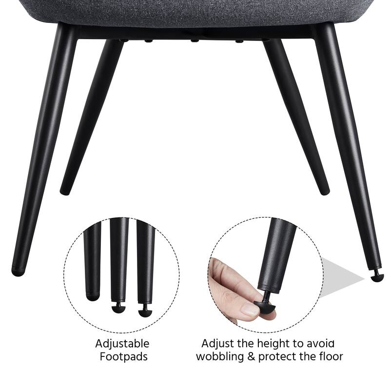 Yaheetech Modern Fabric Accent Chair Pleated Curved Back Armchair