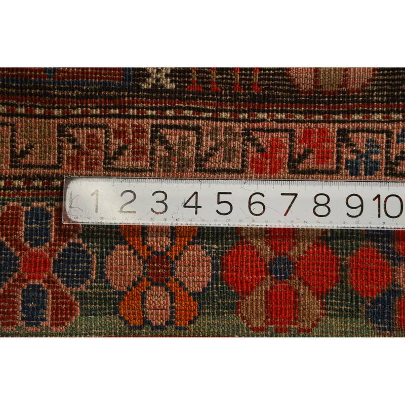 Hand Knotted Oriental 100% Wool Carpet Traditional Tribal Brown Kazak Runner Rug - 12' 6'' X 3' 4''