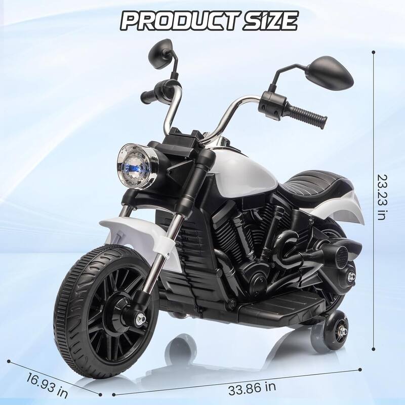 12v Electric 3-Wheel Ride-on Toy Motorcycle for Kids Best Gift