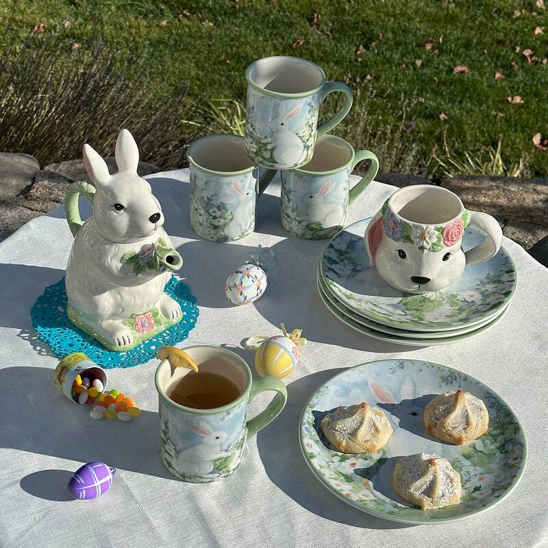 Certified International Easter Morning 3-D Bunny Cookie Jar, 32 oz. - 32 oz.