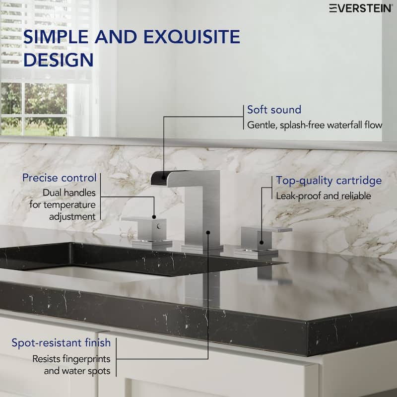 Widespread Bathroom Faucet Hot/Cold Water Deck Mounted Roman Tub