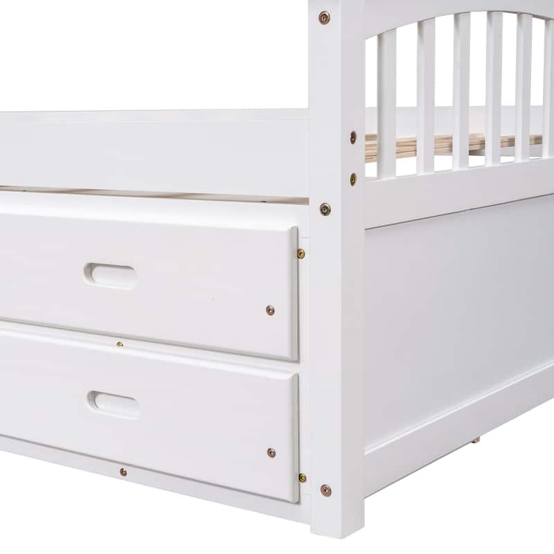 Twin Size Platform Storage Bed Solid Wood Bed with 6 Drawers
