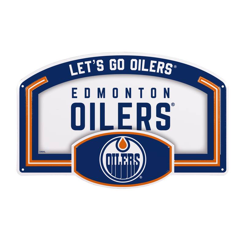 Edmonton Oilers Embossed Steel Wall Sign, 11" x 17"