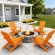 preview thumbnail 12 of 22, WINSOON All Weather HIPS Outdoor Plastic Adirondack Chairs with Cup Holder Set of 4 Brown/Orange