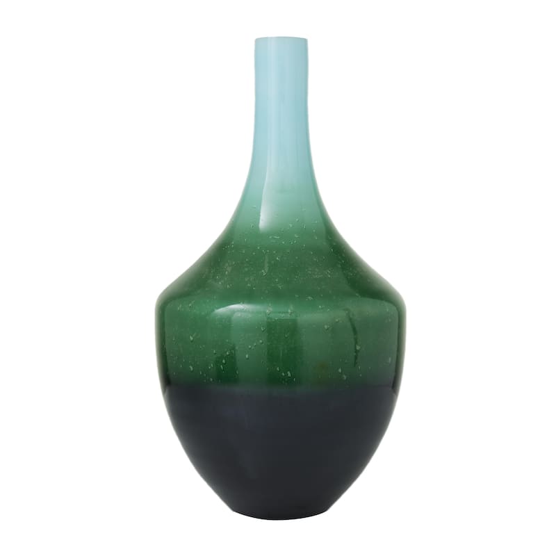 Glass Ombre Decorative Vase - Green - Roche River Decor