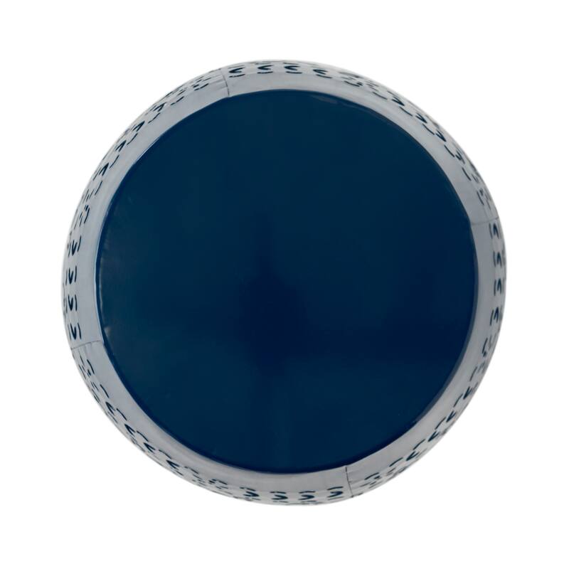 Side Table, Lace Cut Metal End Table for Outdoor & Indoor Use, Barrel Shape Accent Table, No Assembly Needed