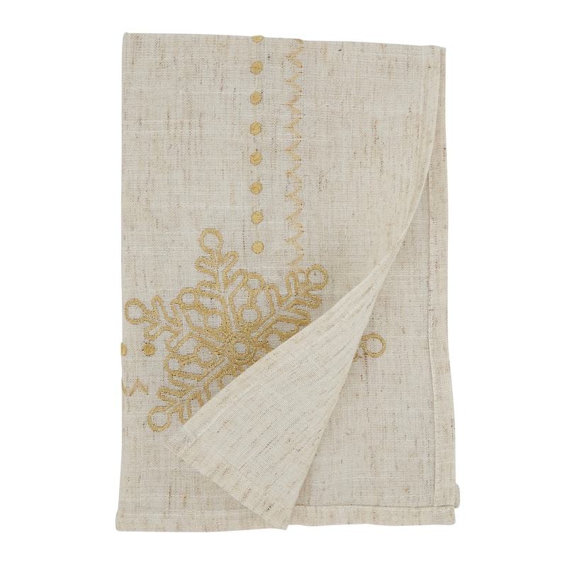 Sophisticated Snowflake Table Napkin with Intricate Embroidery (Set of 4)