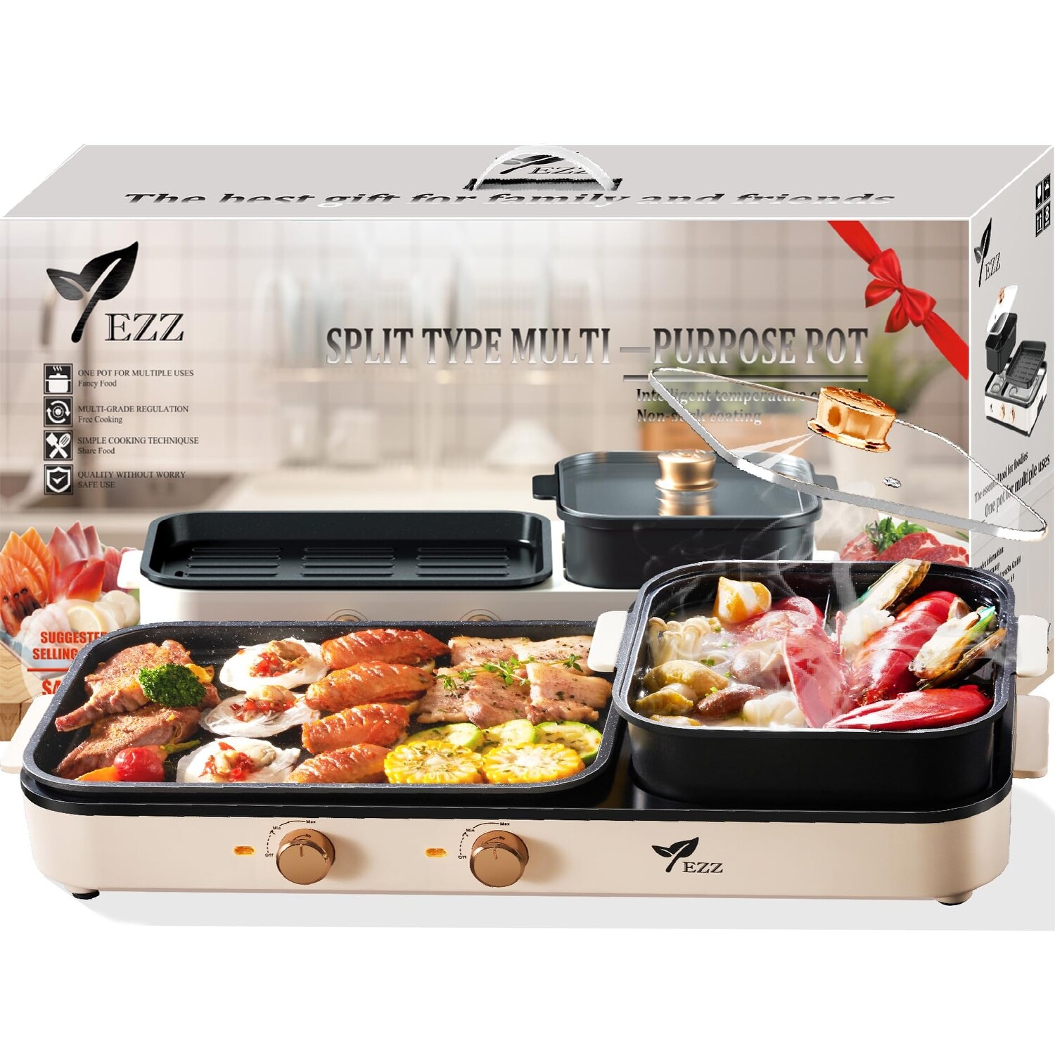 ZOJIRUSHI Multi-Function Electric Grill - Dual-Sided White Hotpot
