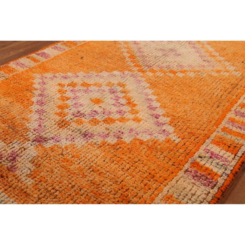 Anatolian Turkish Vintage Runner Rug Hand-Knotted Wool Carpet - 2'11"x 12'3"