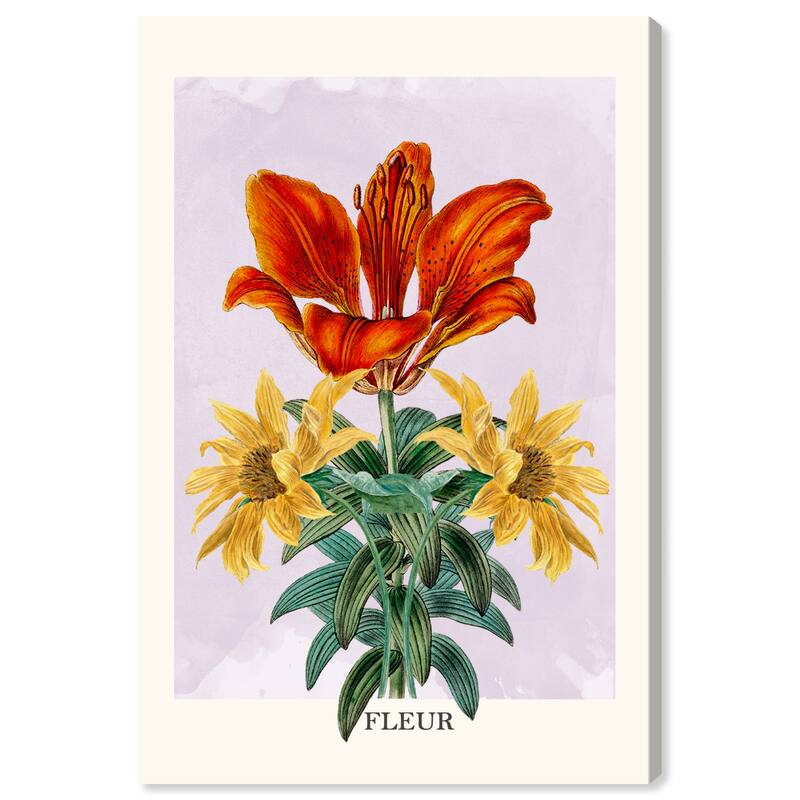 Wynwood Studio Canvas Floral and Botanical Fleur Red and Mustard Traditional Wall Art Canvas Print - Red, Yellow