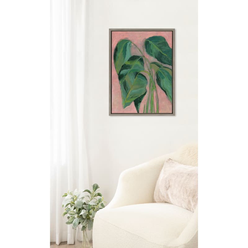 Kate and Laurel Sylvie Alocasia Framed Canvas by Nikita Jariwala