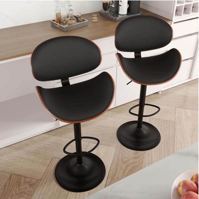 Set of 2 Adjustable Height Swivel Bar Chair