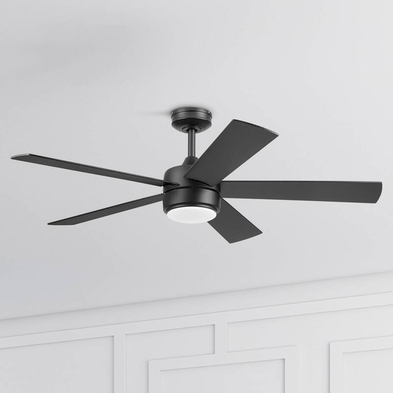 Honeywell 52" Schilling Indoor Matte Black LED Ceiling Fan with Remote Control - 52 Inches