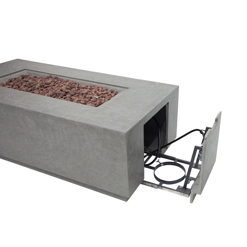 Elementi Andes Propane Fire Pit 60,000 BTUs - 66 x 32 Inches - 66 x 32 in.