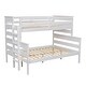 preview thumbnail 8 of 22, Twin over Full Size Solid Wood Bunk Bed with Ladder and Fence for Kids