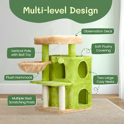 Engaging 33 Inch Cat Tree for Indoor Play and Comfort