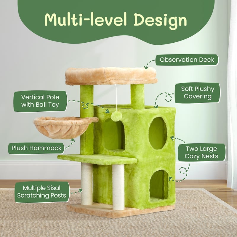 Engaging 33 Inch Cat Tree for Indoor Play and Comfort