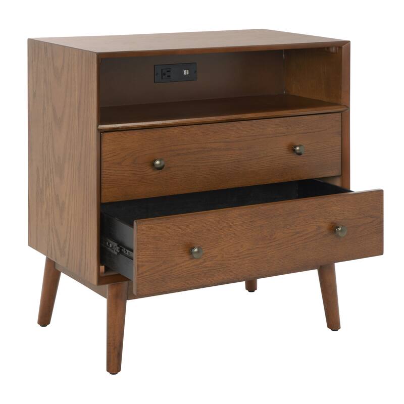 SAFAVIEH Anie 2-Drawer 1-Shelf Chest with USB Charging Port