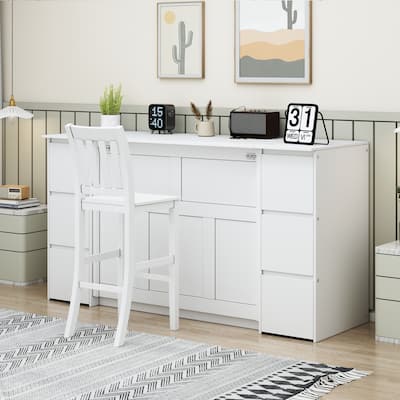 Merax Murphy Bed with Drawers and Cabinets