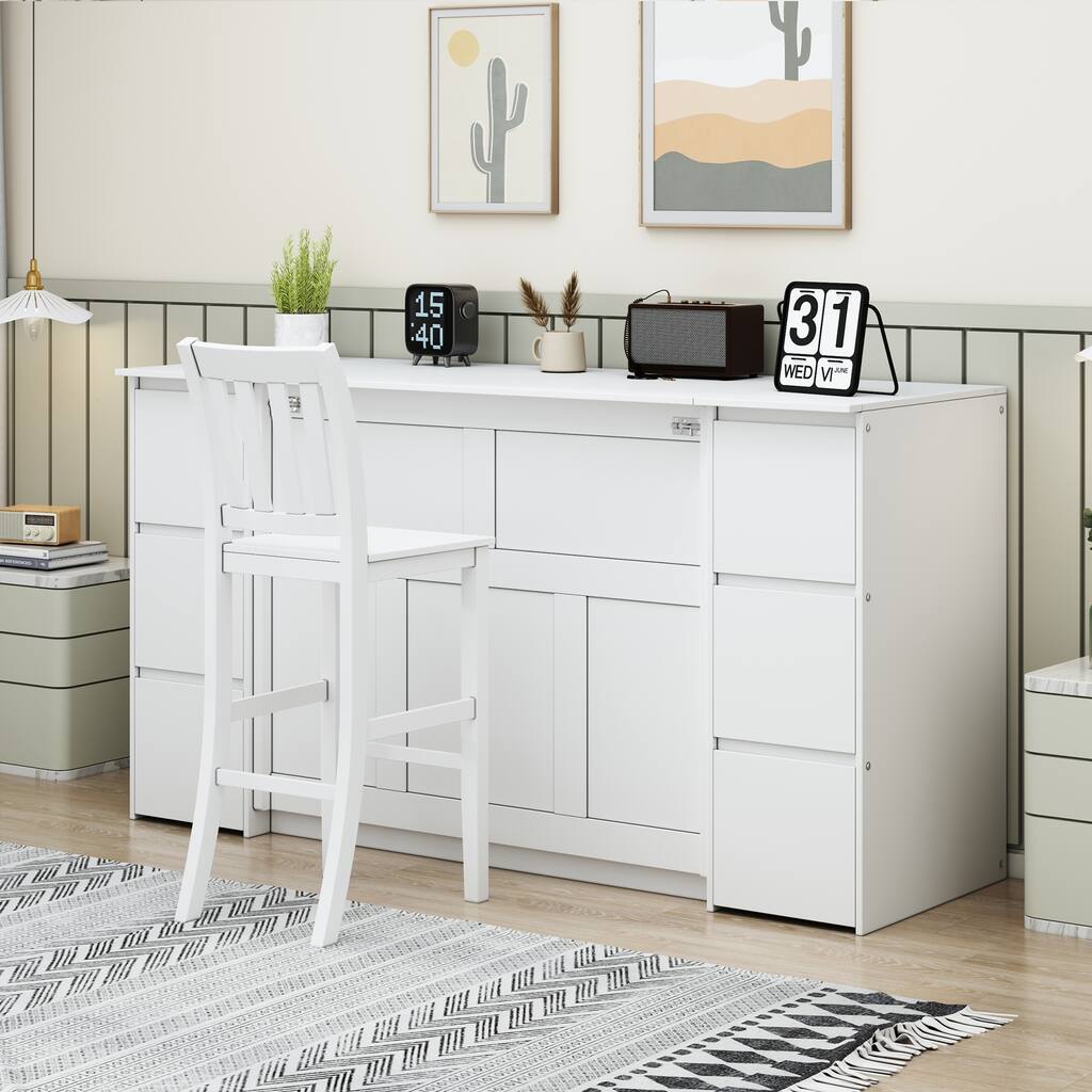 Merax Murphy Bed with Drawers and Cabinets