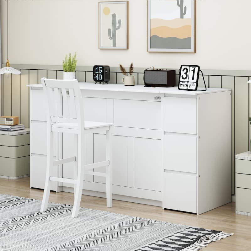 Murphy Bed with Drawers, Cabinets and USB Ports