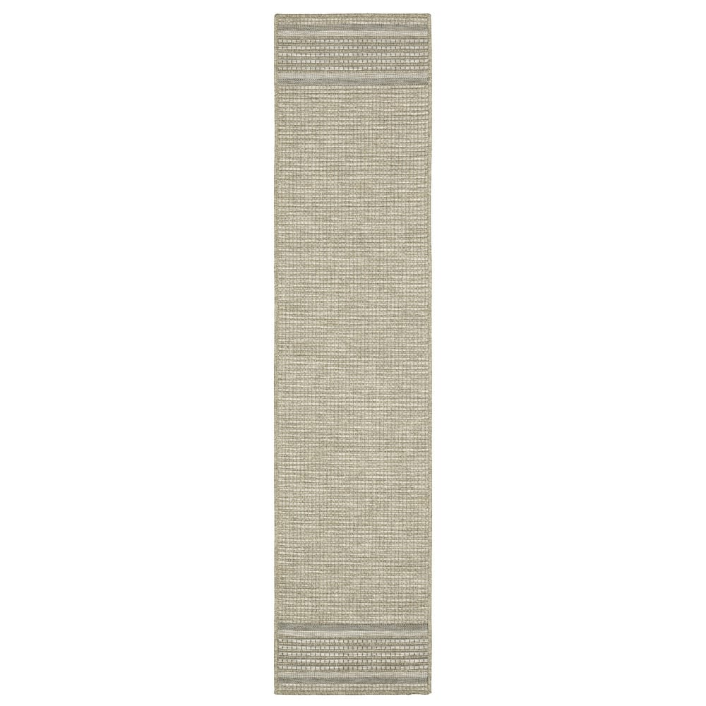Vista Home Tangelo Banded Border Tan/Black Ultimate Performance Area Rug.