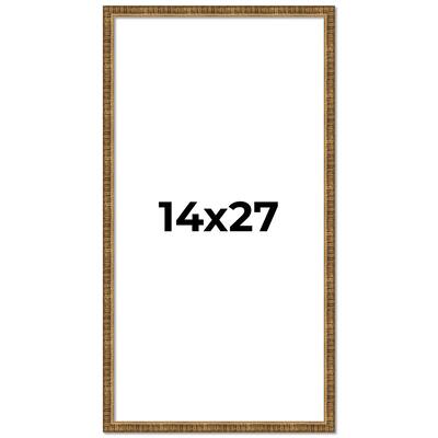 14x27 Frame Gold Solid Wood Picture Frame - Complete Modern Photo