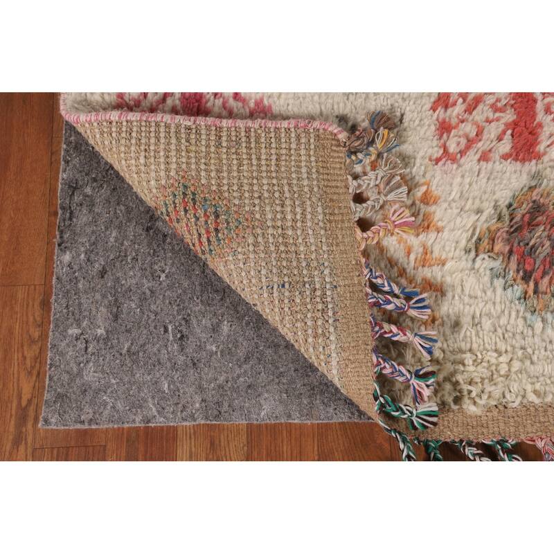 Tribal Moroccan Oriental Area Rug Hand-Knotted Wool Carpet - 5'0" x 8'7"