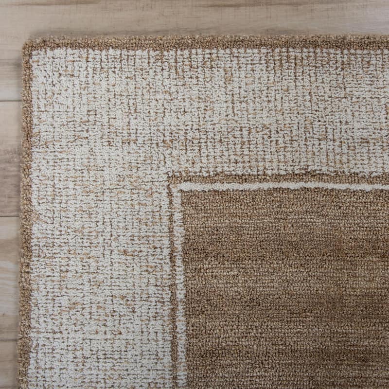 Alora Decor Maude Hand-Tufted Bordered Geometric Beige/Ivory Area Rug