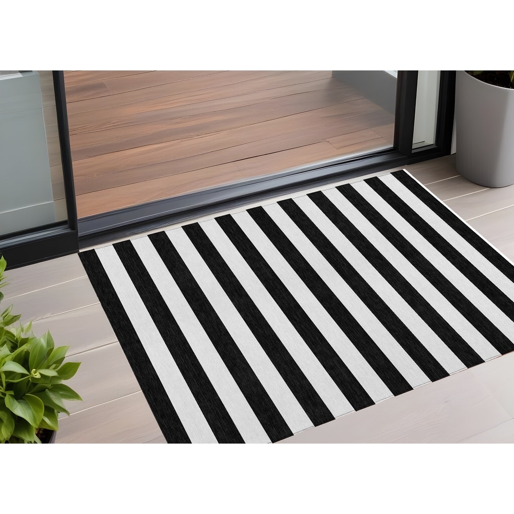 Alsira Stripe Weather Resistant Versatile Elegance Outdoor Rug