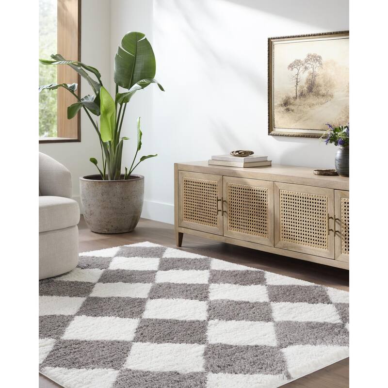 Livabliss Cloudy Shag Modern & Contemporary Area Rug - Brown - 5'3" x 7'