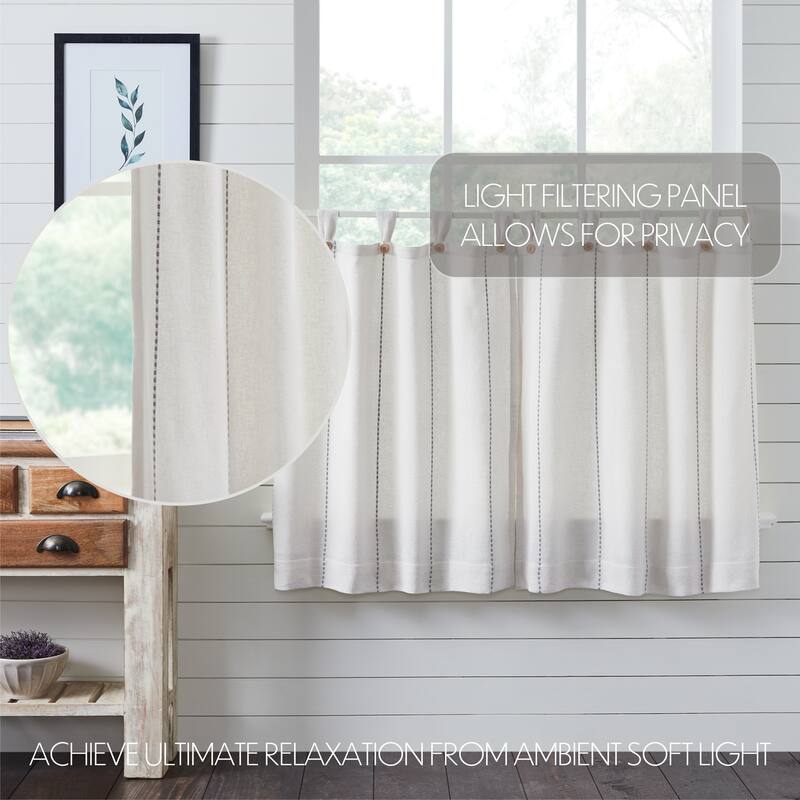 Stitched Burlap White Tier Set of 2 L36xW36