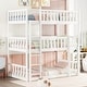 preview thumbnail 25 of 30, Triple Rubber Wood Detachable Bunk Bed with Ladders and Guardrails,Twin Size White