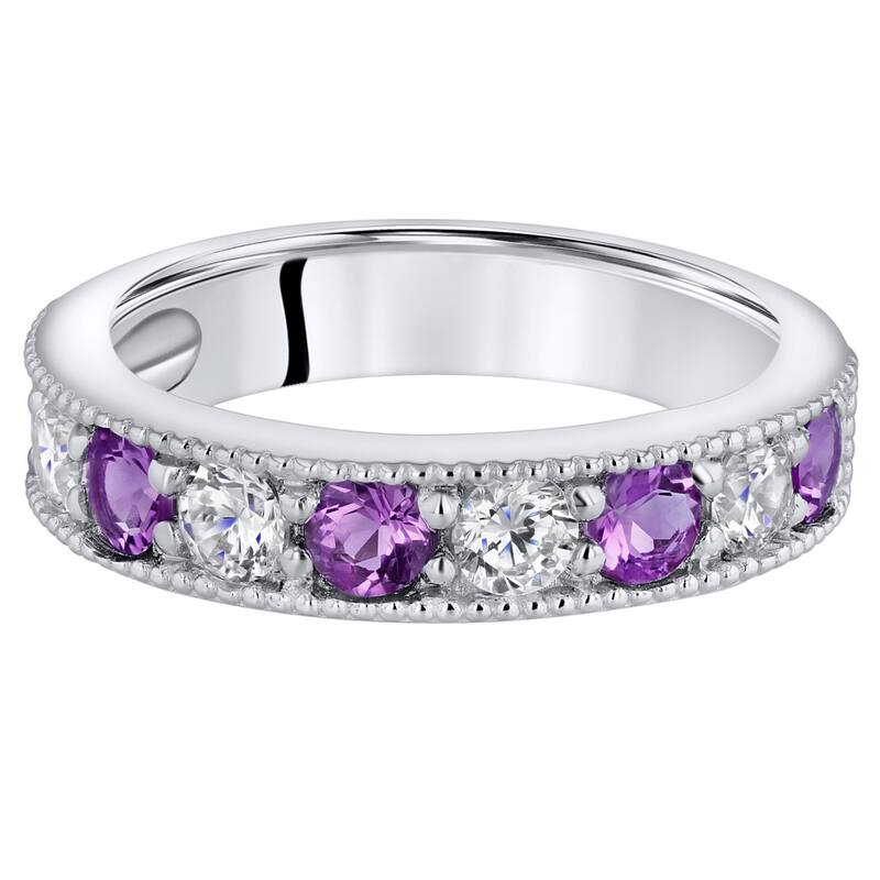 Sterling Silver 0.5 ct Amethyst Stackable Ring