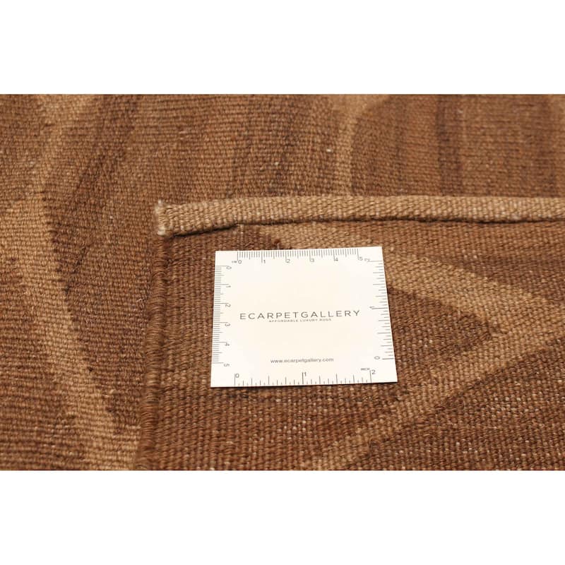 ECARPETGALLERY Flat-Weave Ankara FW Brown Wool Kilim - 6'4 x 8'1