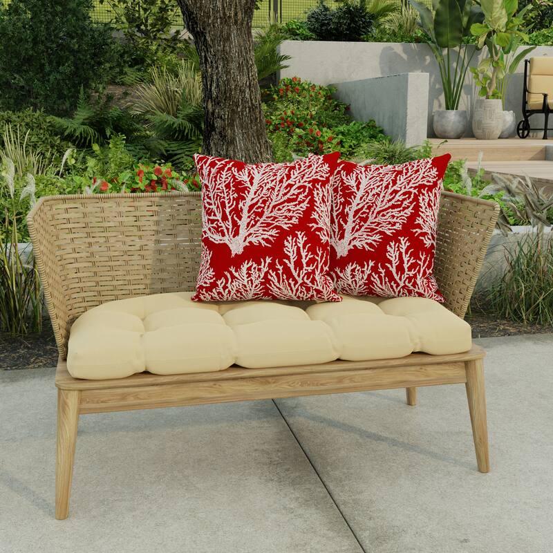 18" x 18" Outdoor Throw Pillow - Set of 2 - 18'' L x 18'' W x 4'' H