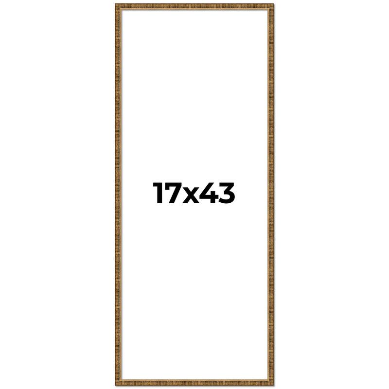 17x43 Frame Gold Solid Wood Picture Frame - Complete Modern Photo