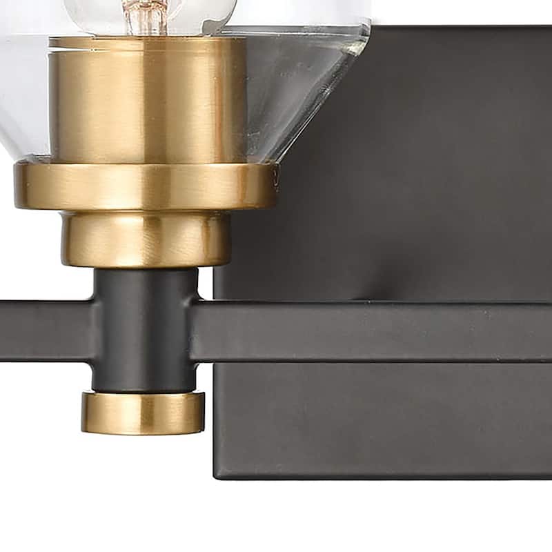 Elk Home Cambria Matte Black With Clear Glass 2 Light Vanity Light