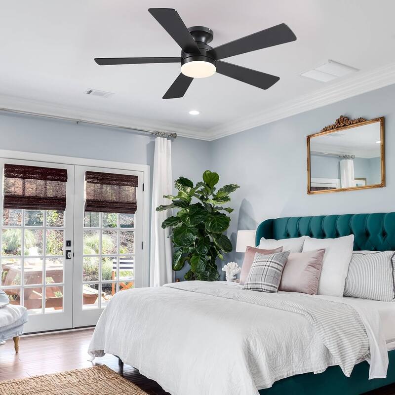 46 Inch Low Profile Ceiling Fan with 5 Blades,Remote and APP Control,for Bedroom,Living Room,Patio - 46 Inches