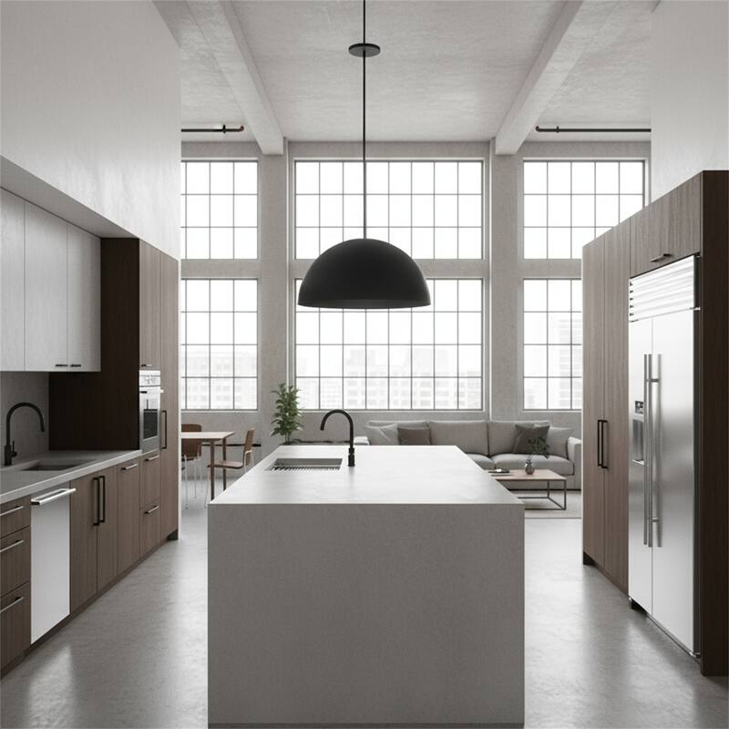 24" Diameter Integrated LED Black Pendant