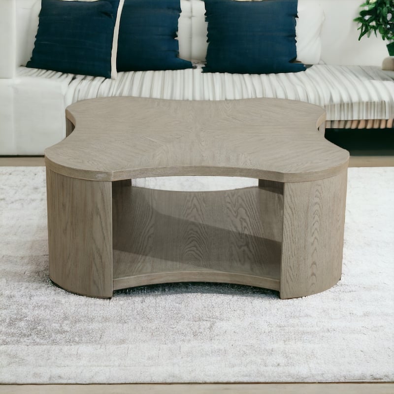KISRAIS Wood Cocktail Table for Living Room - Wood