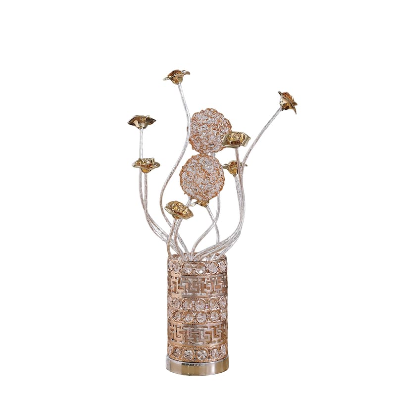 LED Aluminum Golden Rose Bud Flower Table Lamp
