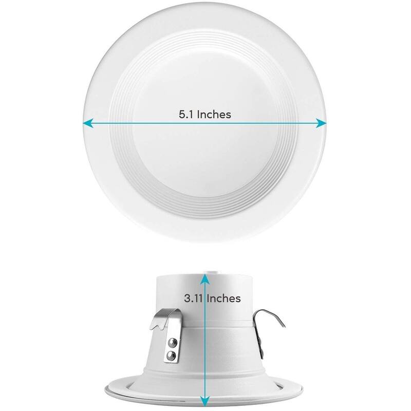 Luxrite 4" LED Recessed Can Lights, Color Selectable 2700K | 3000K | 3500K | 4000K | 5000K, Dimmable, 750 Lumens, 6-Pack