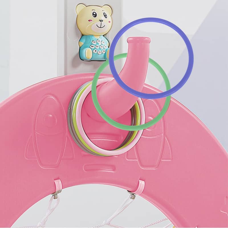 Cartoon Kids Toddler Basketball Stand 3-in-1 Indoor Activity Center